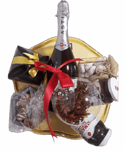 Platón con Martini Asti dorado